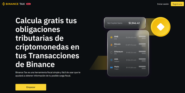 "Calcule su obligación tributaria de criptomonedas en sus transacciones de Binance de forma gratuita".