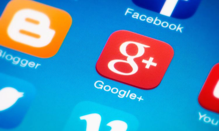 Imagen de una pantalla que muestra varias aplicaciones de redes sociales, incluido Google+