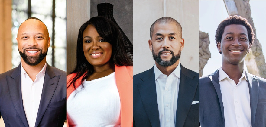 De izquierda a derecha: Paul Judge, Dami Osunsanya, Chad Harris, Jeff Asiedu