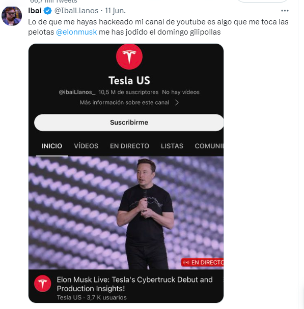 Ibai Llanos acusó a Elon Musk