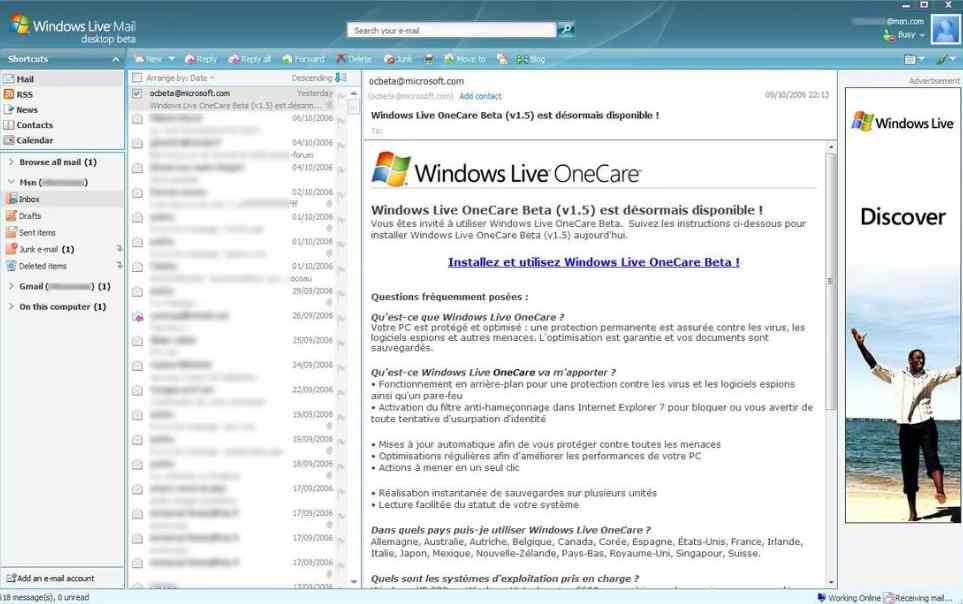 Hotmail con Windows Live