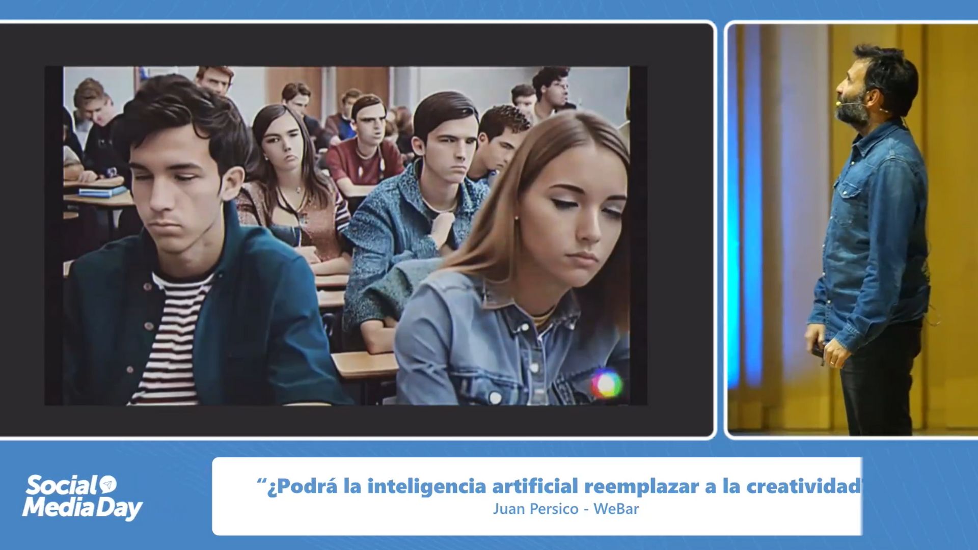 Juan Pérsico, de WeBar, utilizó contenido generado por IA para mostrar los alcances de las nuevas herramientas