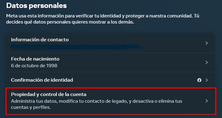 paso 5 para desactivar o eliminar facebook