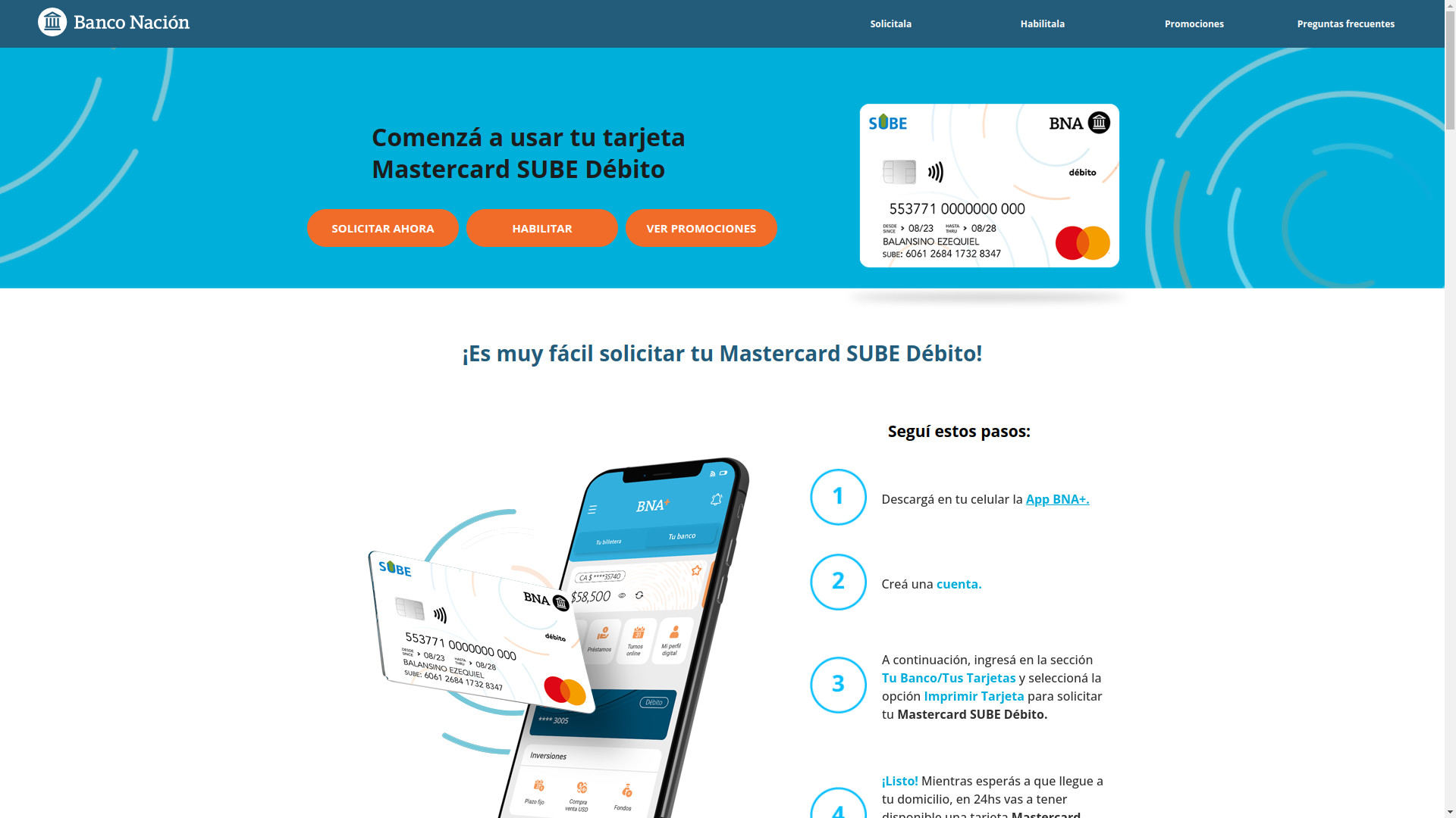 El Nación ya promociona SUBE Débito en su sitio web