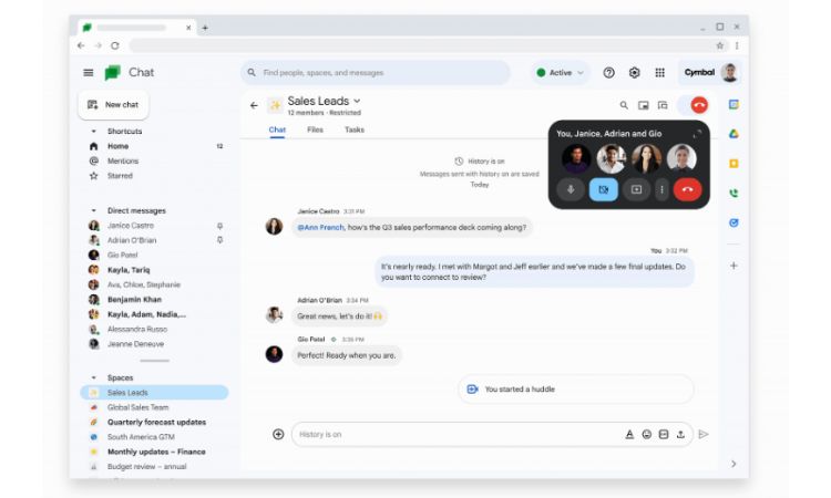 Imagen que muestra cómo cambiar de texto a voz en el chat de Google con Duet AI