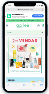 Imagen que muestra cómo se verá la app de Galileo Farma para Portugal