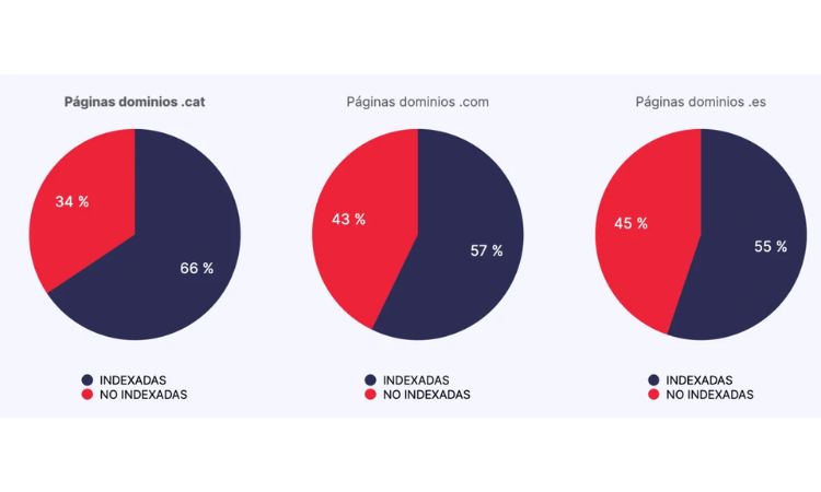 Imagen que muestra cómo el dominio .cat tiene un mayor grado de indexación en Google