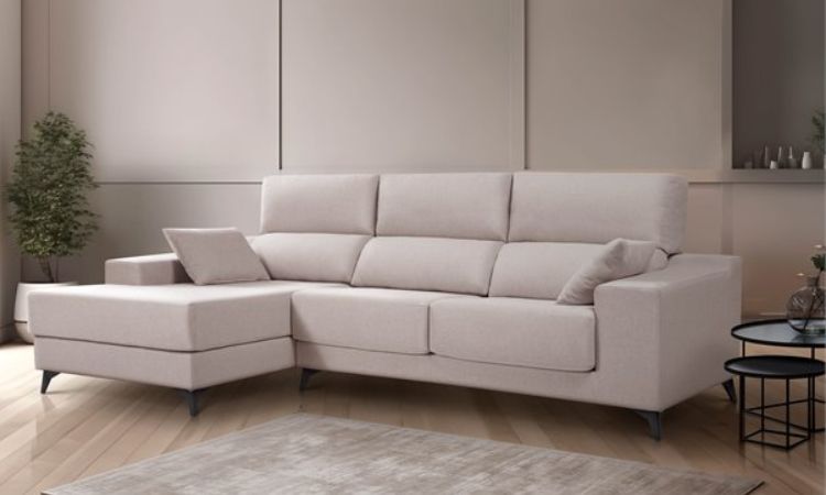Imagen promocional del sofá Conforama NOELIA Chaise Longue 3 plazas Antracita