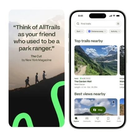 Imágenes de AllTrails, la mejor aplicación para iPhone de 2023