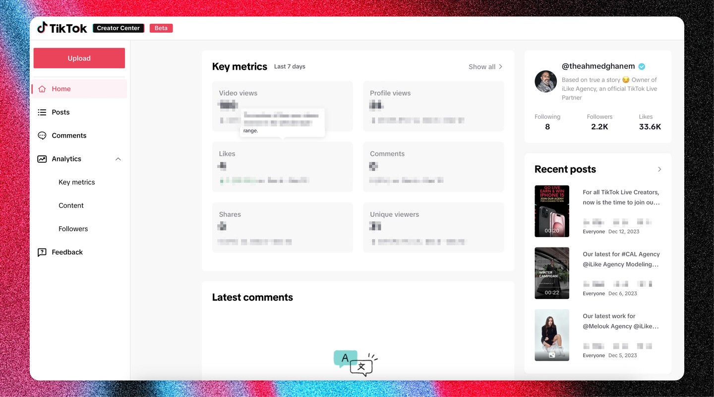 Nueva interfaz de usuario de TikTok para escritorio