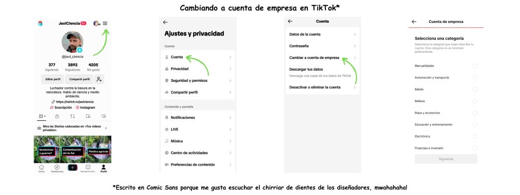 Cambiar a cuenta de empresa en TikTok campañas en Tiktok ads