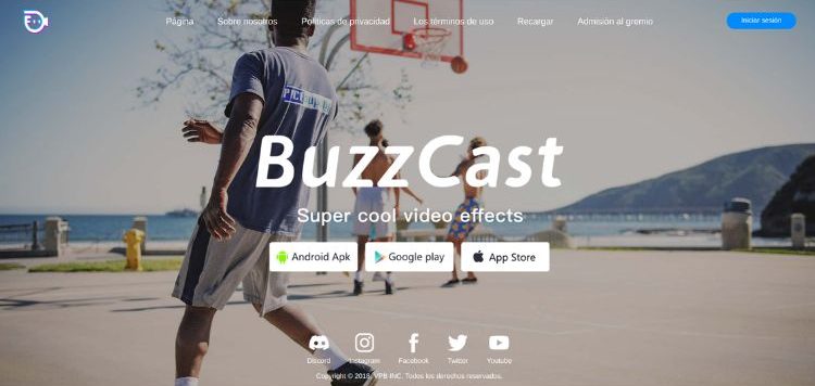 Página de inicio de BuzzCast